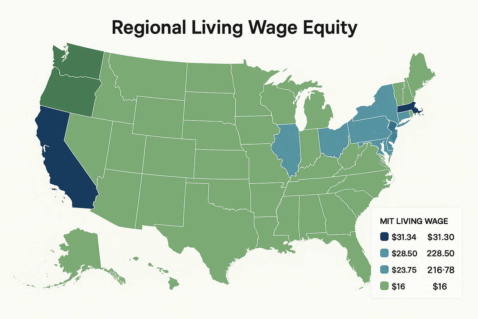 Regional Living Wage Equity Map